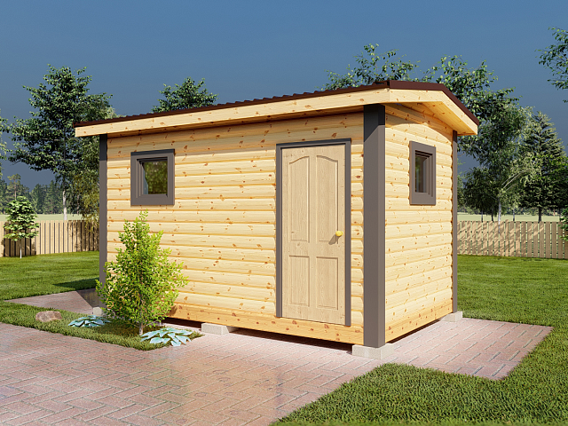 Готовая баня из профилированного бруса ПБ-3