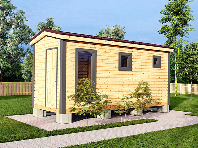 Мобильная баня из бруса ПБ-7