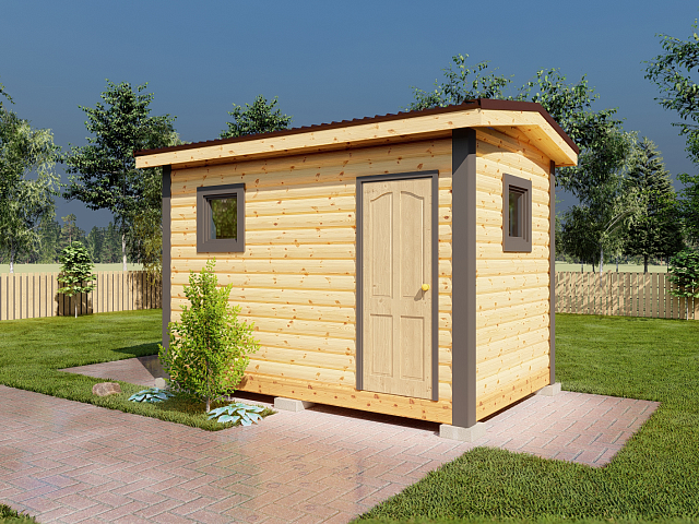 Перевозная простая баня из бруса ПБ-1