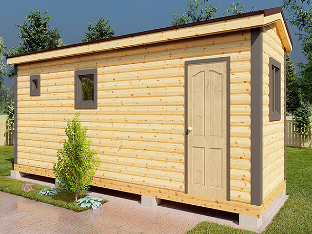 Мобильная баня из бруса ПБ-6 Пестово