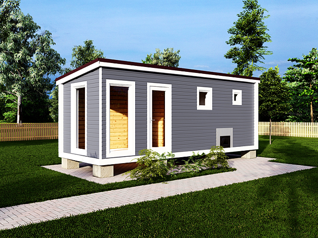 Баня Скандинавия 7 с топкой на улицу