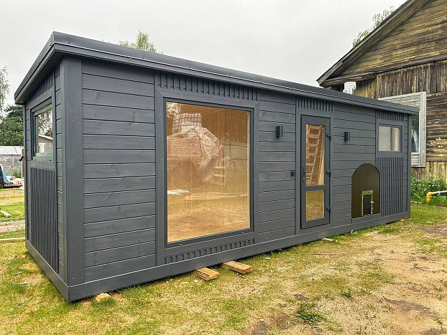 Каркасная баня Лофт-5 с автономным душем