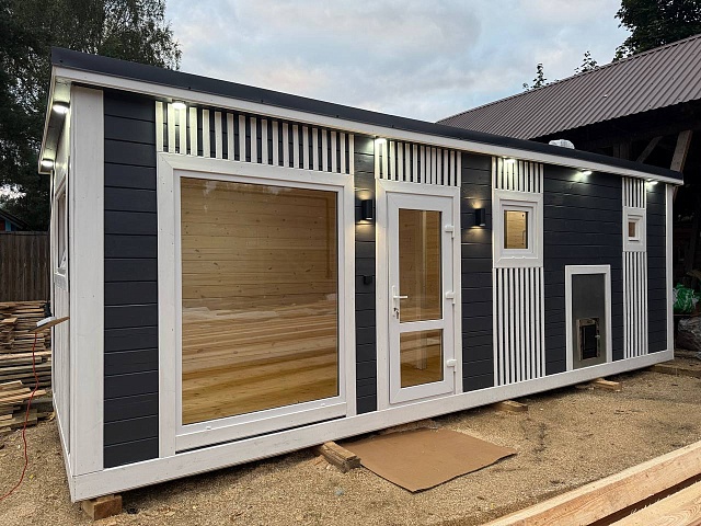 Баня Лофт-6 каркасной сборки с туалетом