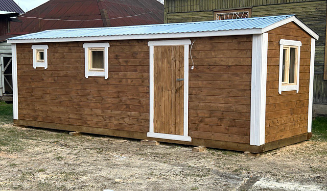 Баня из бруса ПБ-8 с большой комнатой отдыха