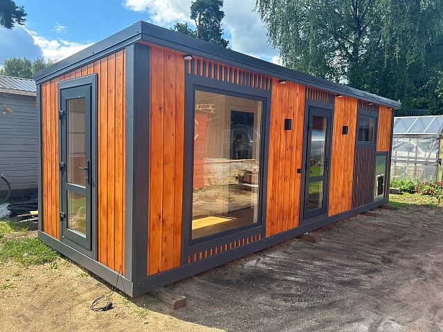 Каркасная баня Лофт-5 с автономным душем