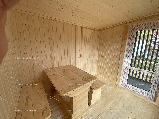 Мобильная баня Лофт-44 с террасой