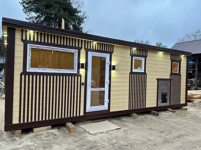 Каркасная баня Лофт-5 с автономным душем