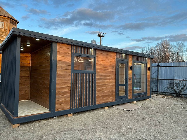 Каркасная баня Лофт-5 с автономным душем