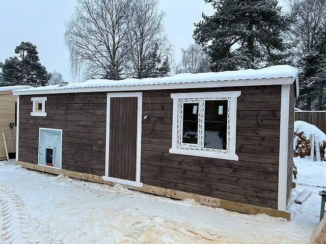 Баня из бруса ПБ-8 с большой комнатой отдыха