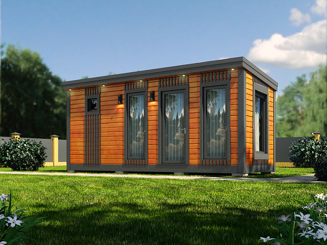 Каркасная баня Лофт-1 с душем