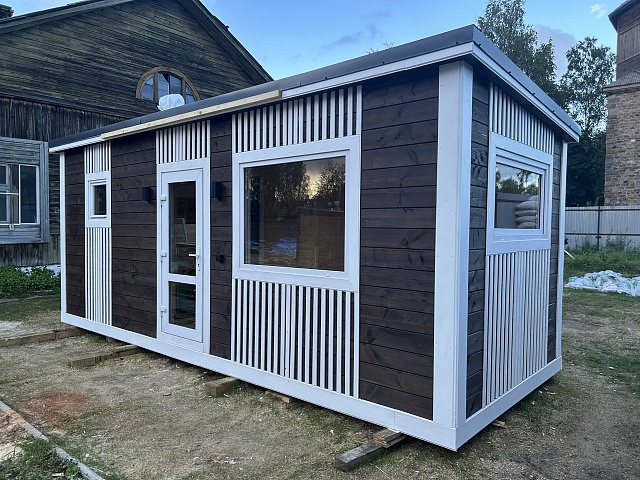 Баня Лофт-6 каркасной сборки с туалетом