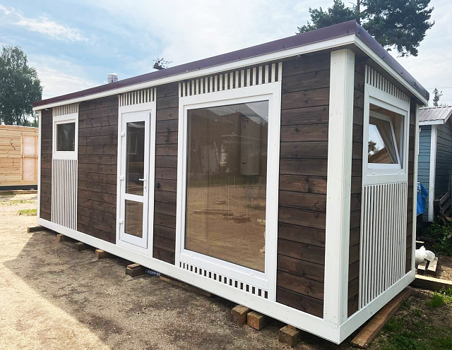 Баня с панорамными окнами Лофт-2