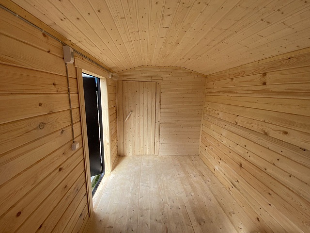 Баня из бруса ПБ-8 с большой комнатой отдыха