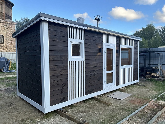 Баня с панорамными окнами Лофт-2