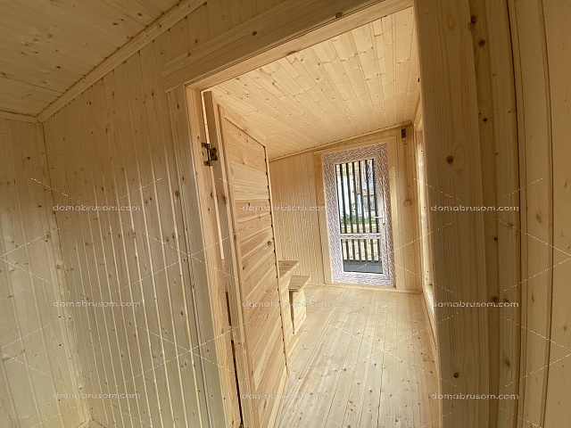 Мобильная баня Лофт-44 с террасой