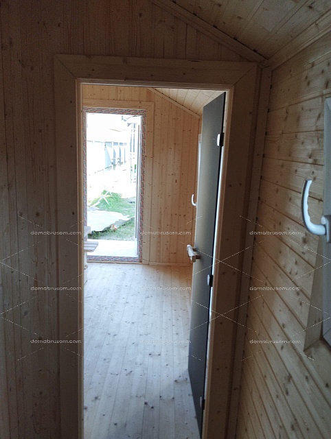 Баня Барн 3с застеклённым фасадом