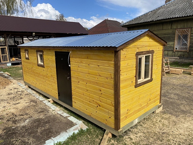 Баня из бруса ПБ-8 с большой комнатой отдыха