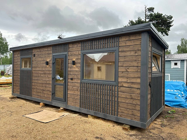 Каркасная баня Лофт-5 с автономным душем